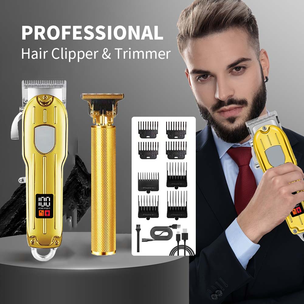 Men'S Grooming Set - 2 in 1 Electric Hair Clipper