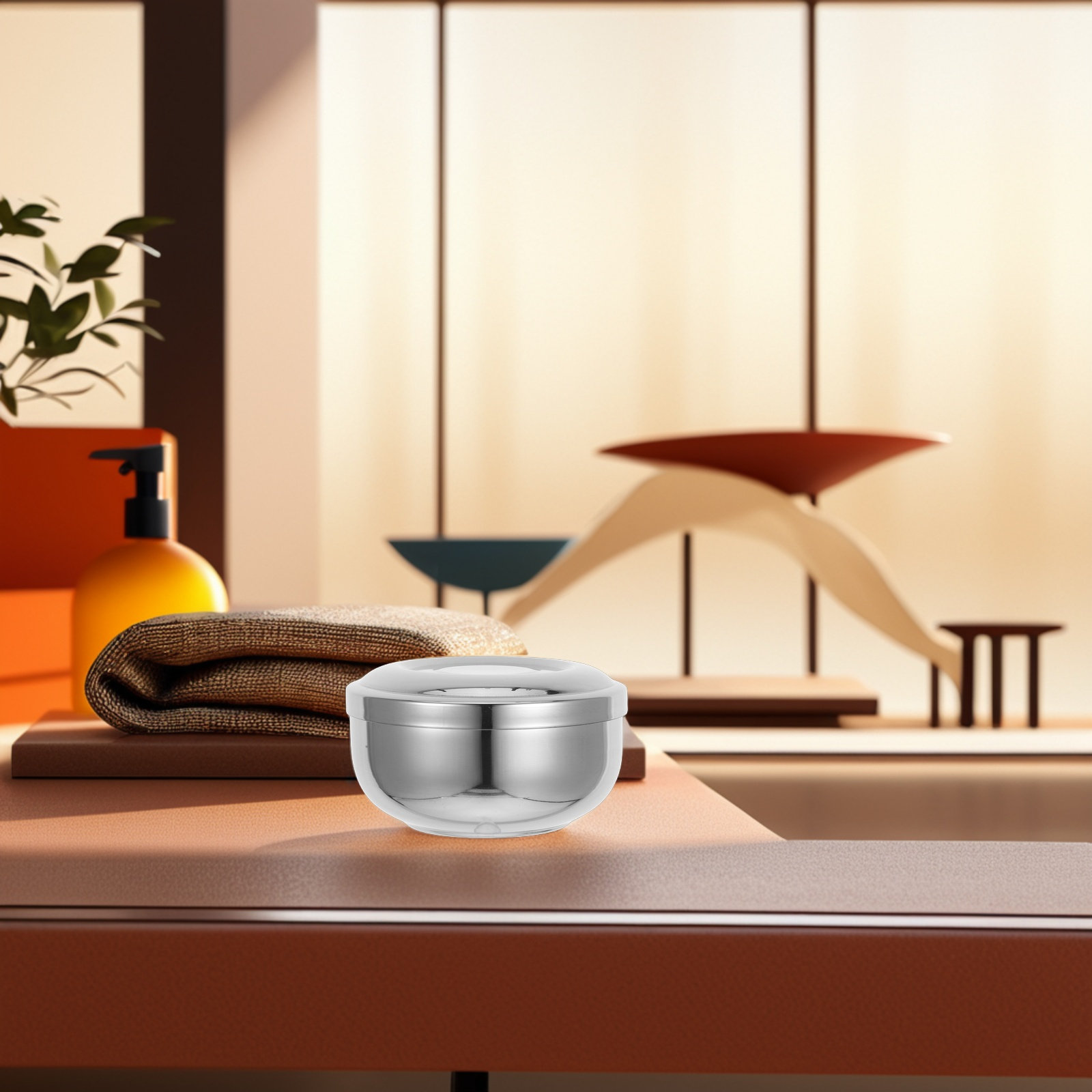 Men'S Grooming Cream - Stainless Steel Metal Shaving Bowl with