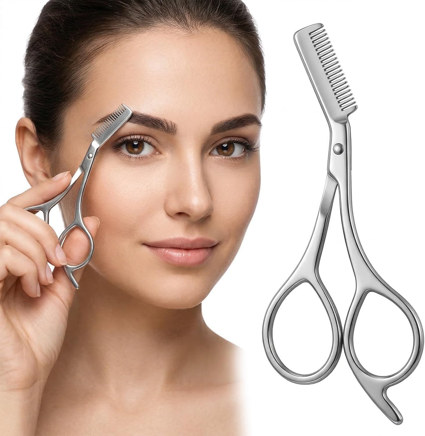 Stainless Steel Eyebrow Scisso - Men'S Grooming Mirror 评论和价格