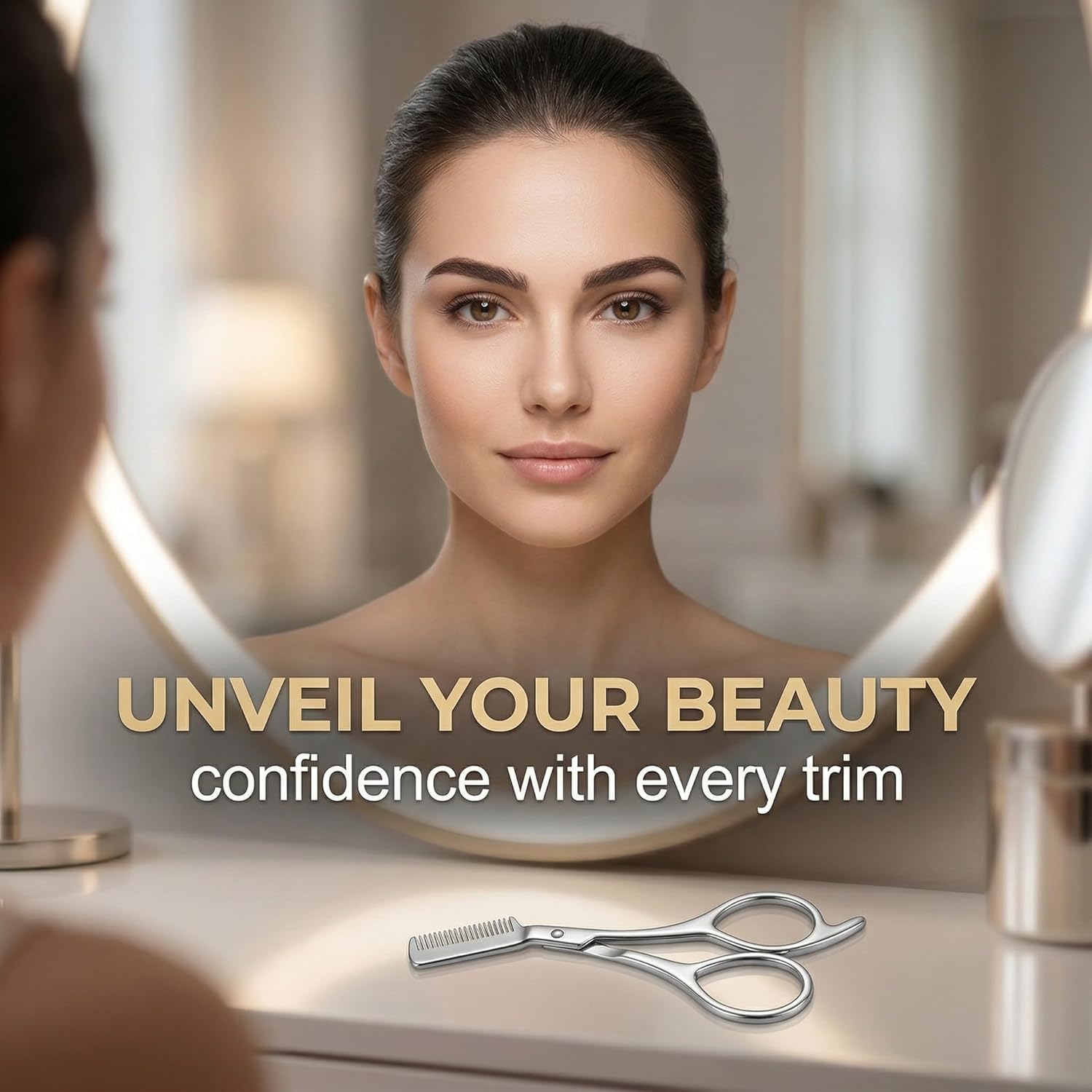 Stainless Steel Eyebrow Scisso - Men'S Grooming Mirror 评论和价格