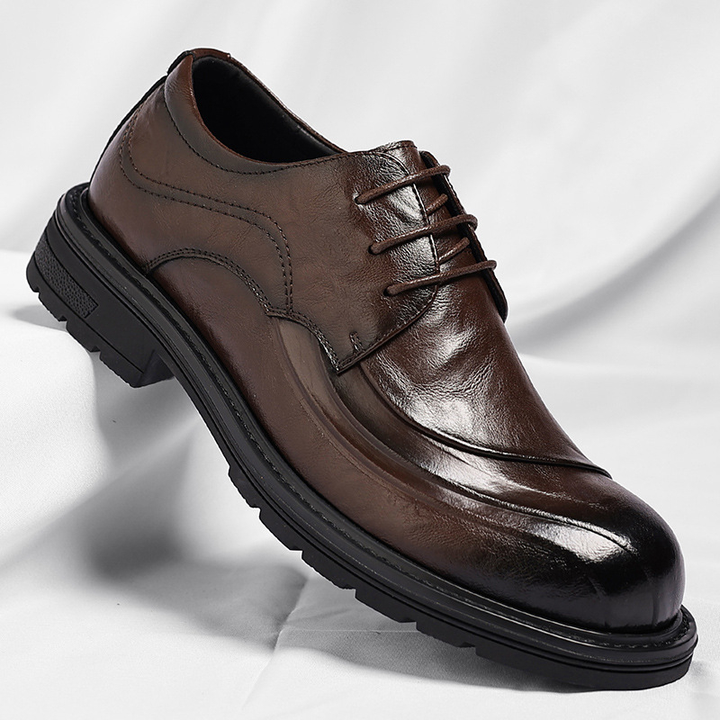 Brown Burnished Genuine Leathe - Men'S Grooming Oxford 评论和价格