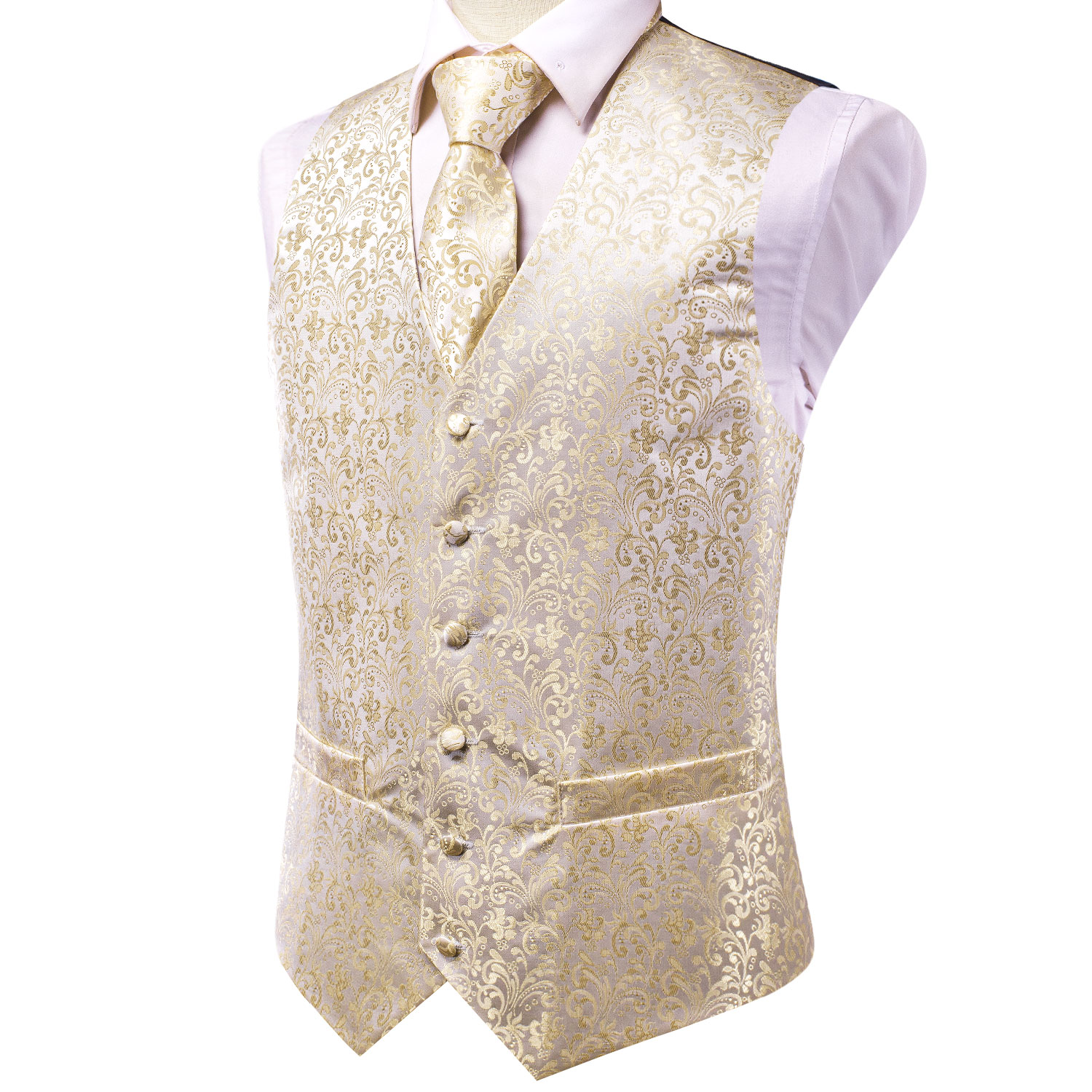 Pale Cream Floral Pattern V-Ne - Men'S Grooming Cream 评论和价格